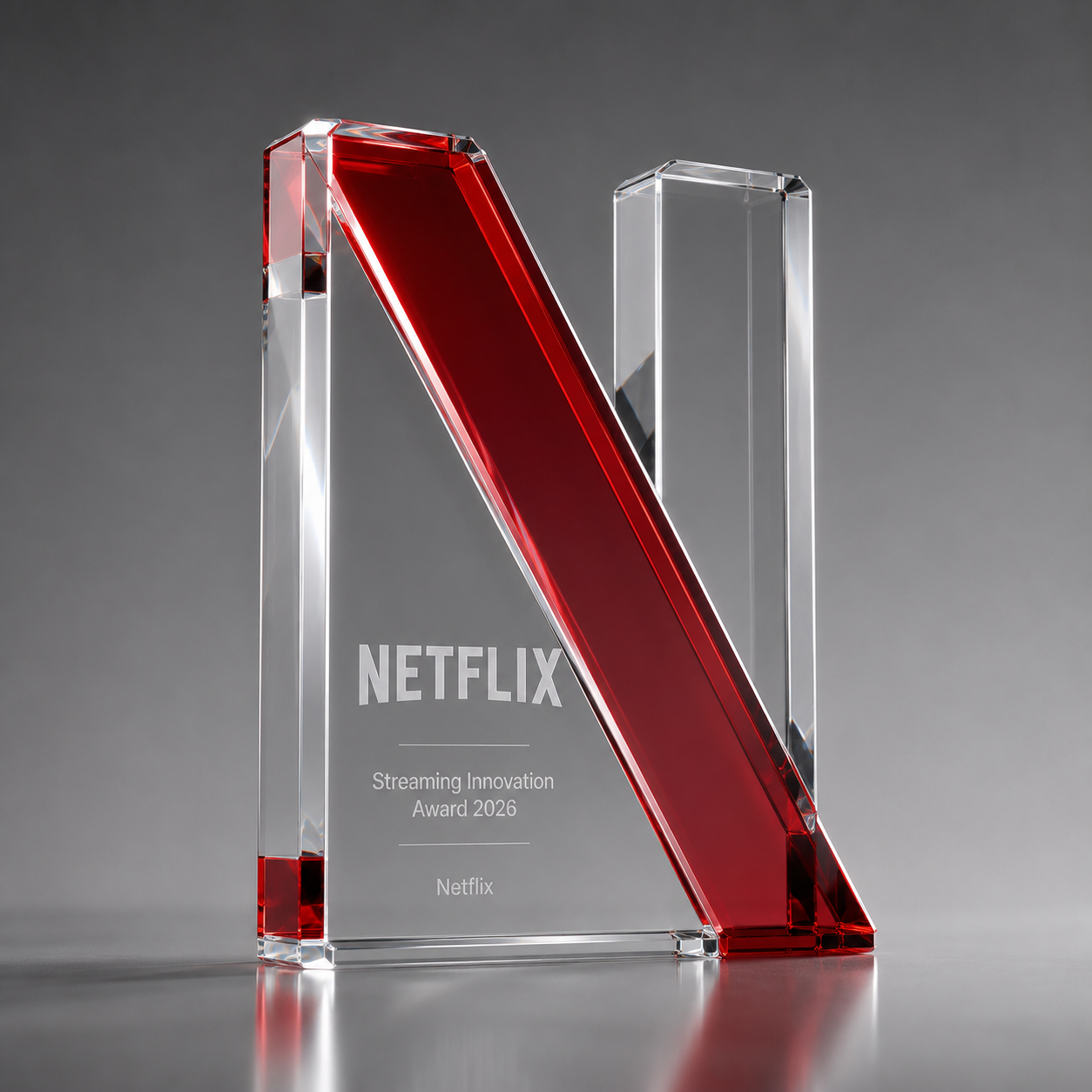 Netflix Streaming Innovation custom Optical Crystal award