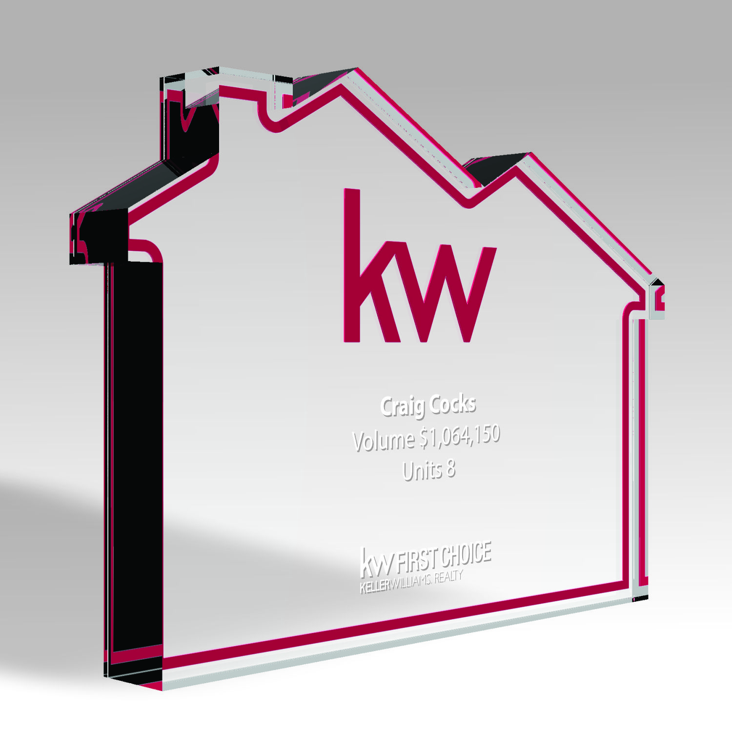 Keller Williams Realty Volume Award custom acrylic award