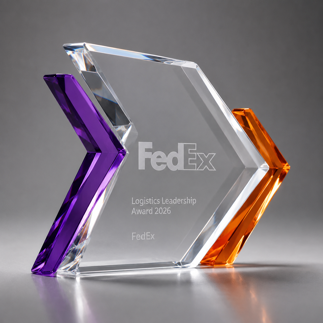 FedEx Logistics Leadership custom Optical Crystal award