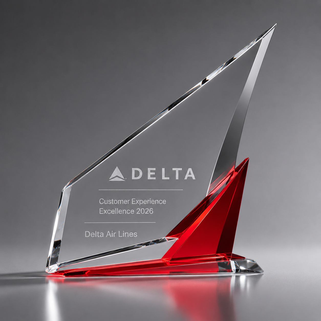 Delta Customer Experience custom Optical Crystal award