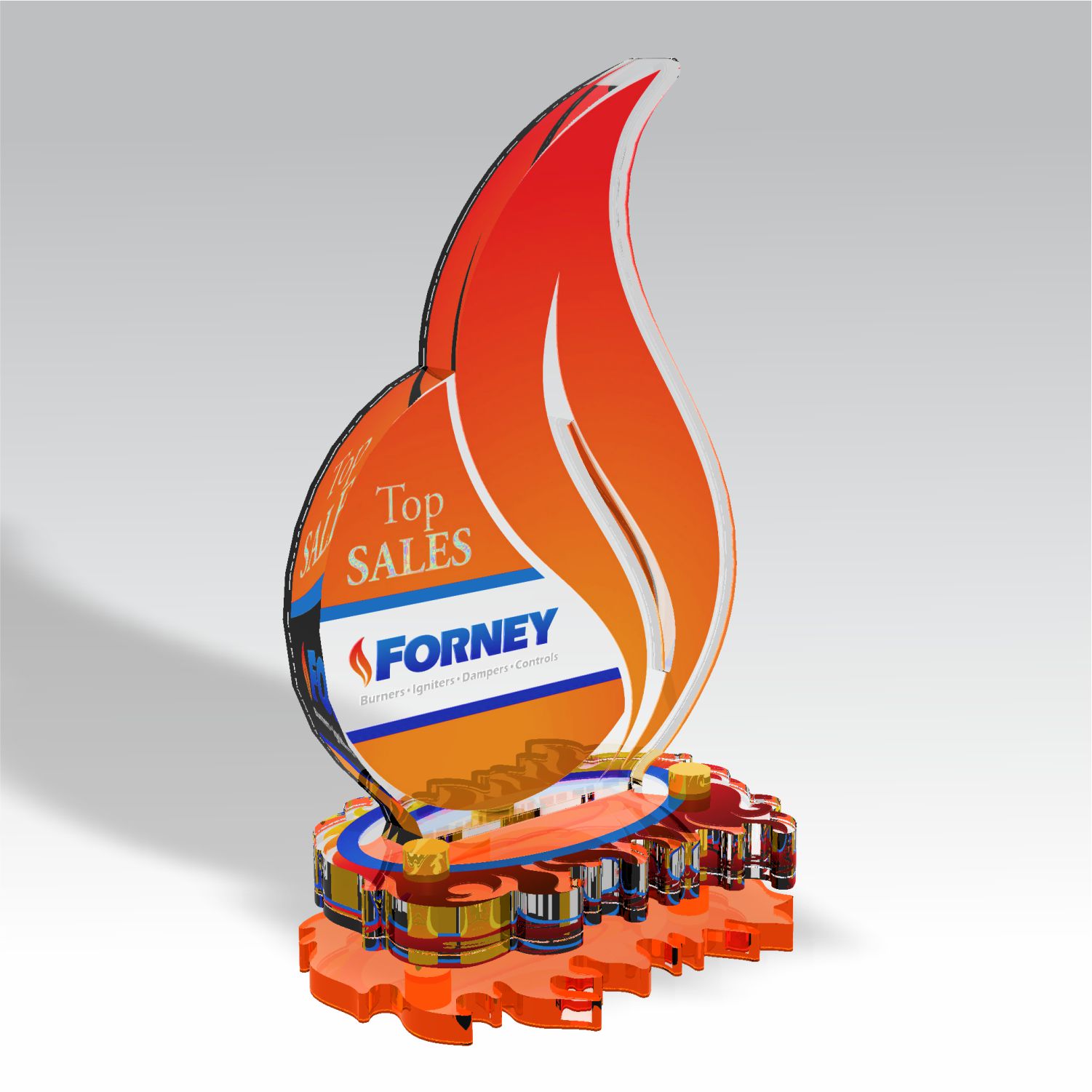 Forney Top Sales Flame custom acrylic award