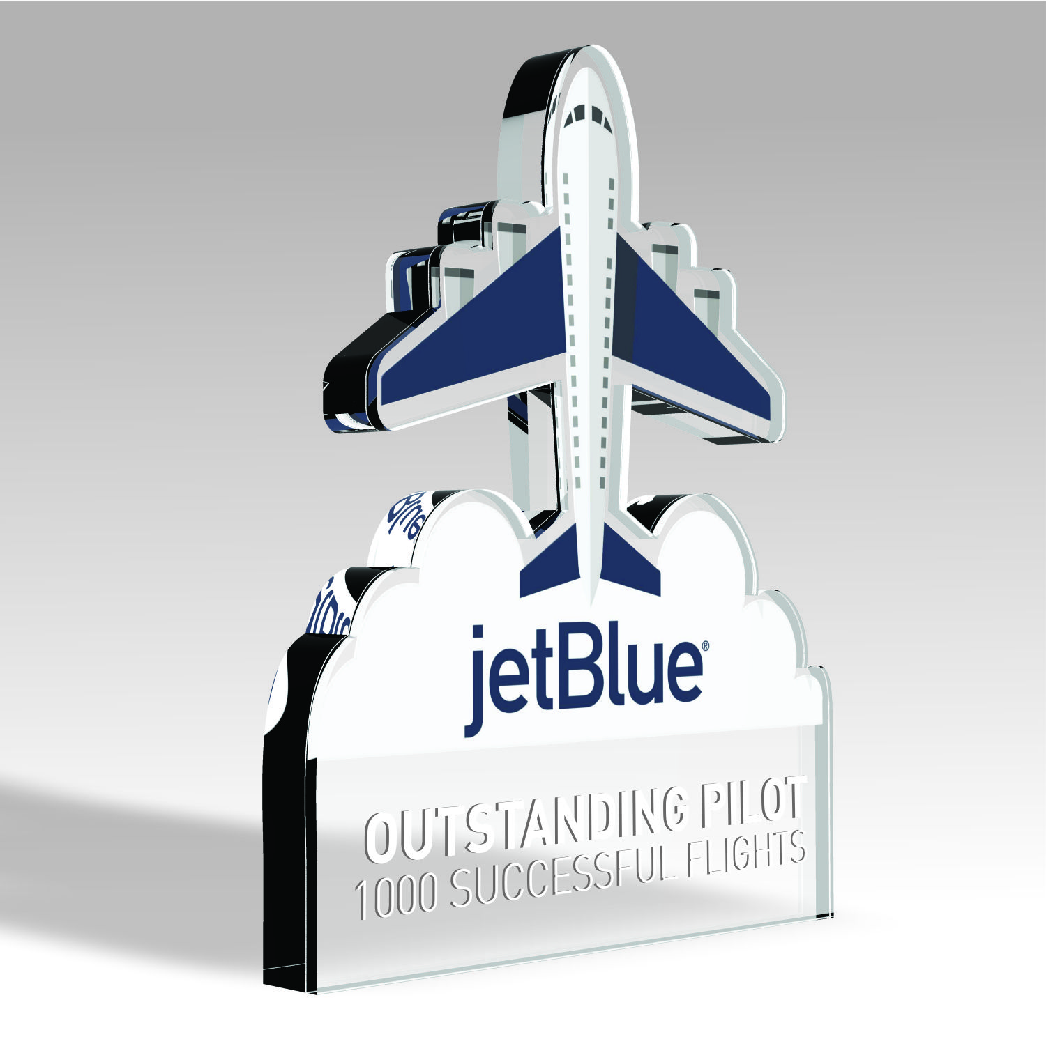JetBlue Outstanding Pilots Award custom acrylic award