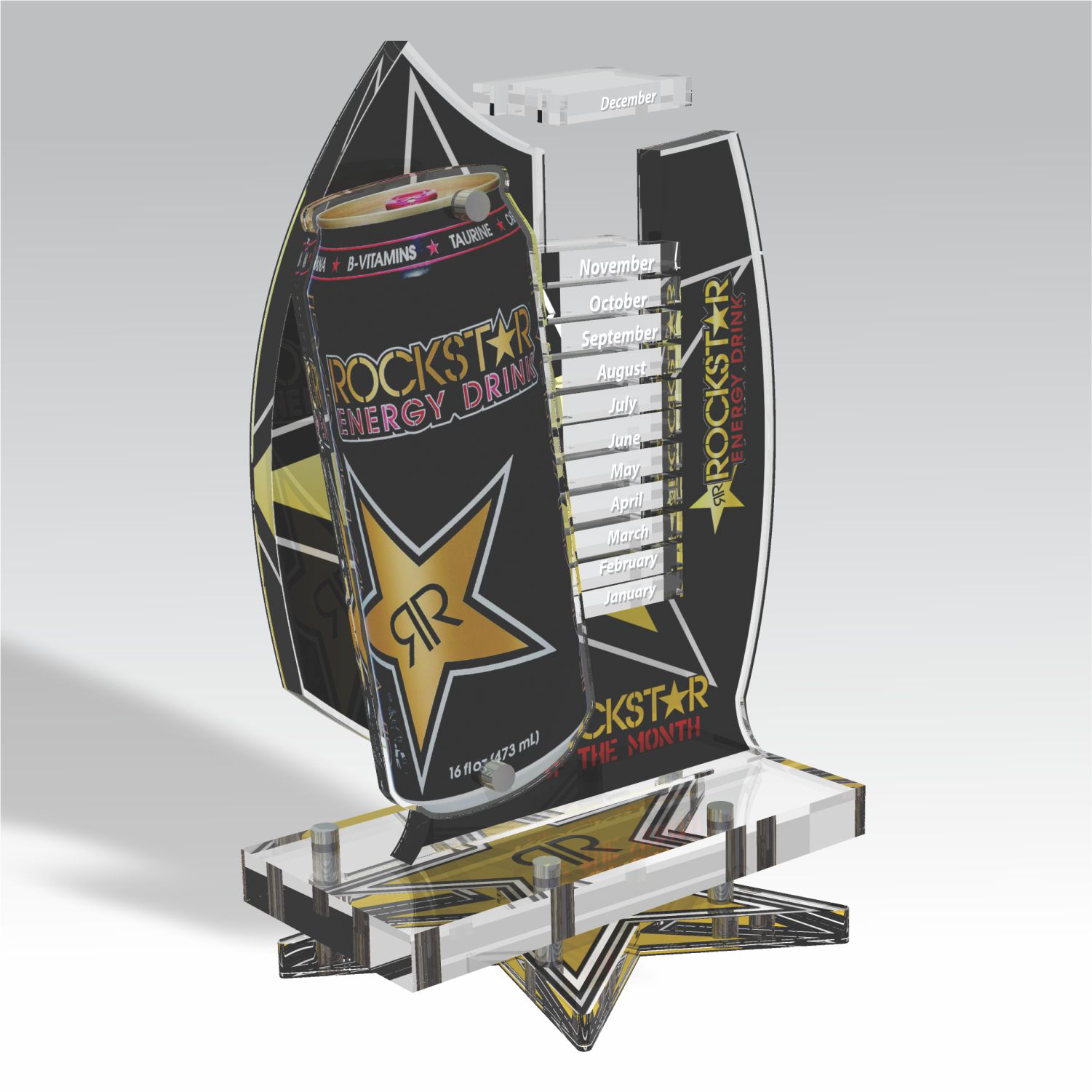 Rockstar Energy Drink of the Month custom acrylic award