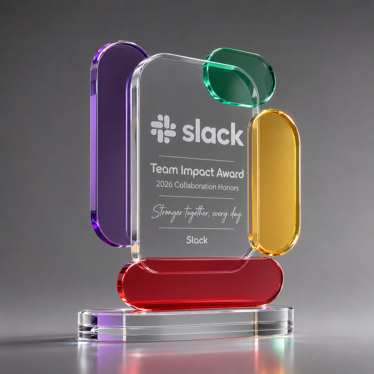 Slack Team Impact custom Optical Crystal award