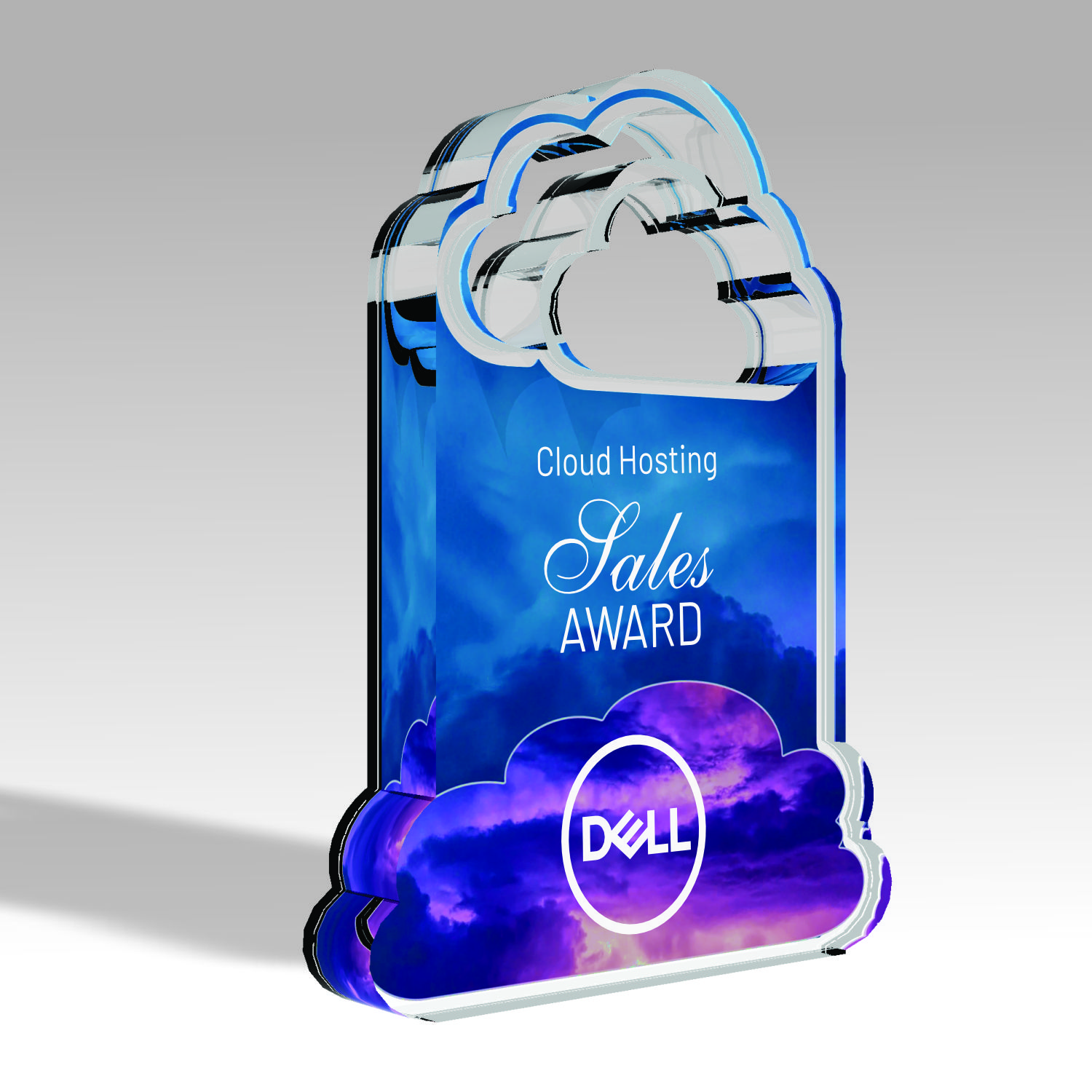 Dell Cloud Hosting Sales Award custom acrylic award