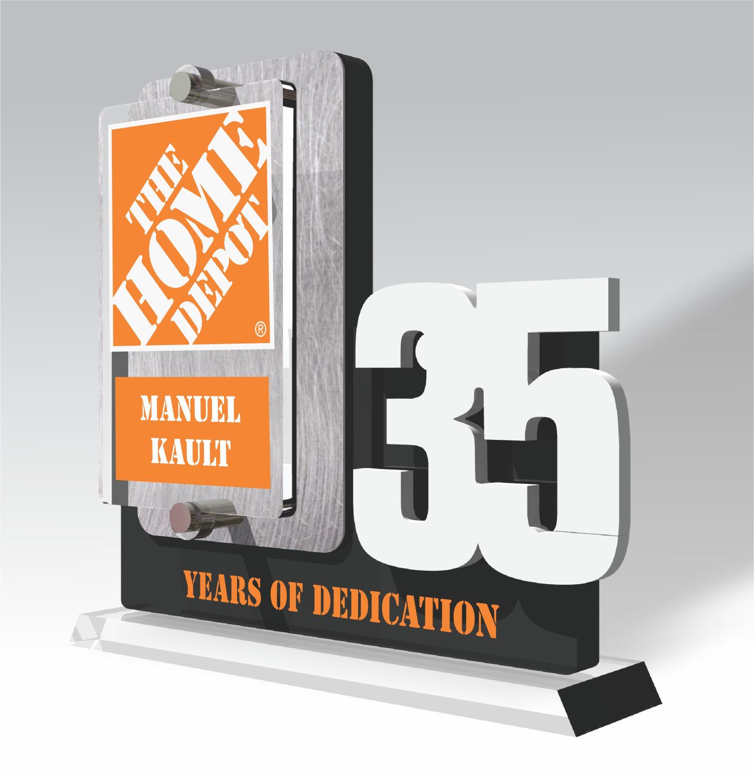 YOS Magnetic Number custom acrylic award