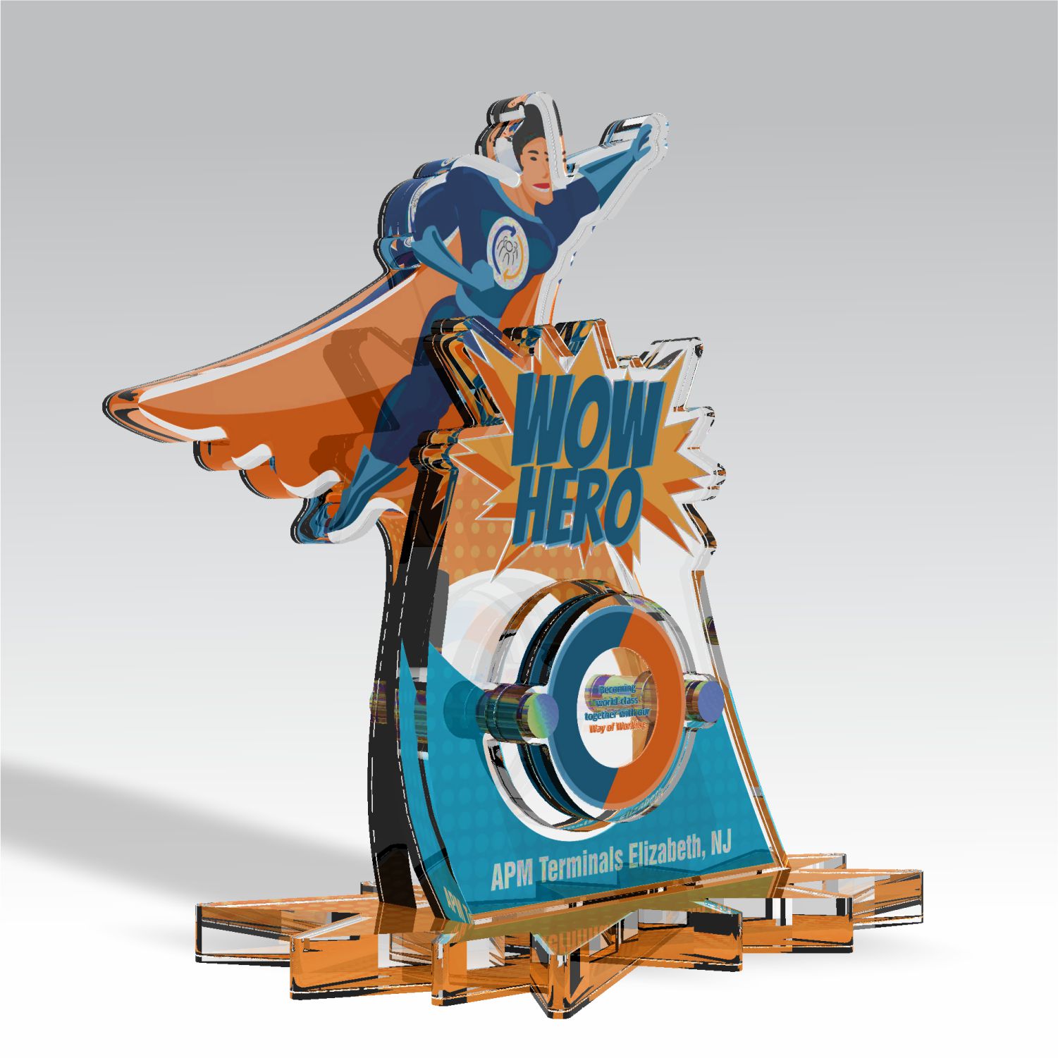 APM Terminals Wow Hero custom acrylic award