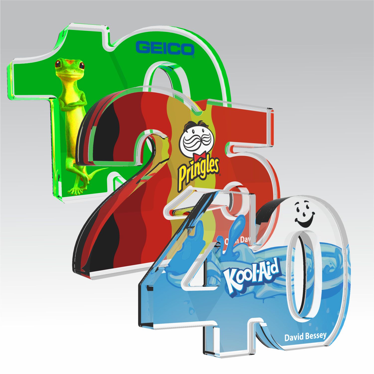 YOS Stock Numbers custom acrylic award